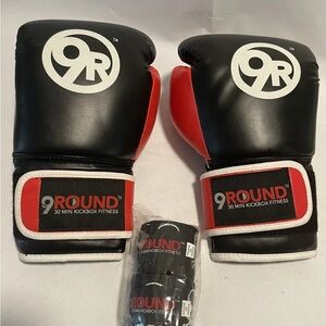 Black and Red Kickboxing Gloves